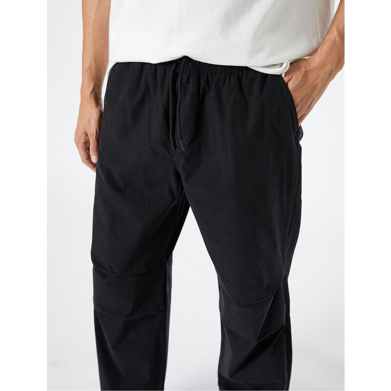 Koton Parachute Trousers Wide Cut Waist Laced Pocket Detailed
