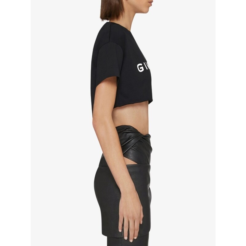 GIVENCHY Logo Black crop tričko