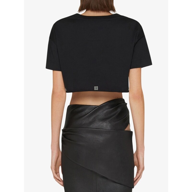 GIVENCHY Logo Black crop tričko