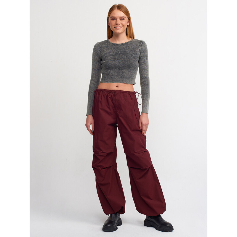 Dilvin 70400 Parachute Trousers-Burgundy