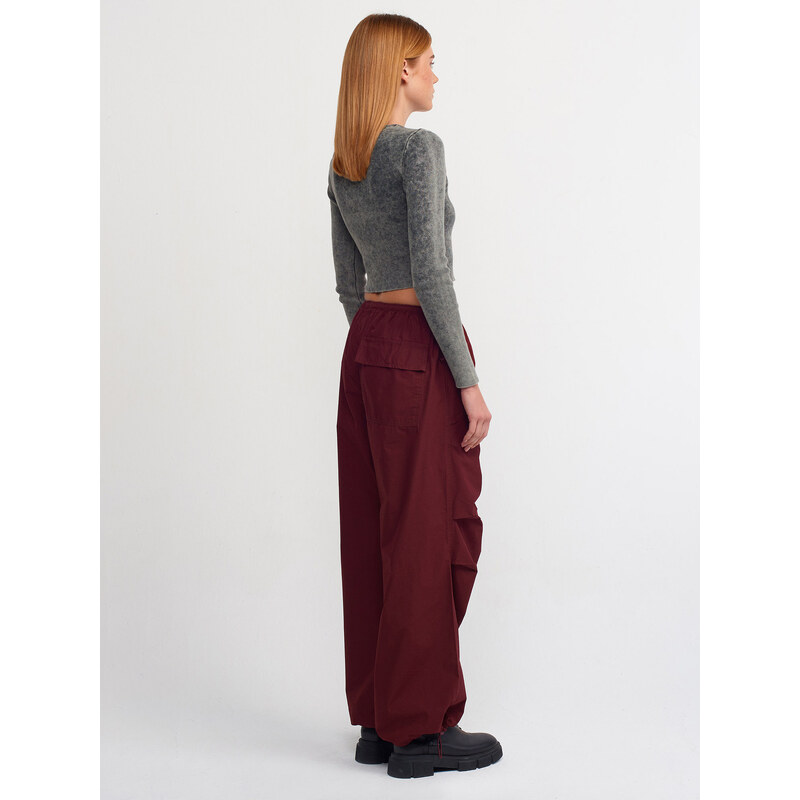 Dilvin 70400 Parachute Trousers-Burgundy