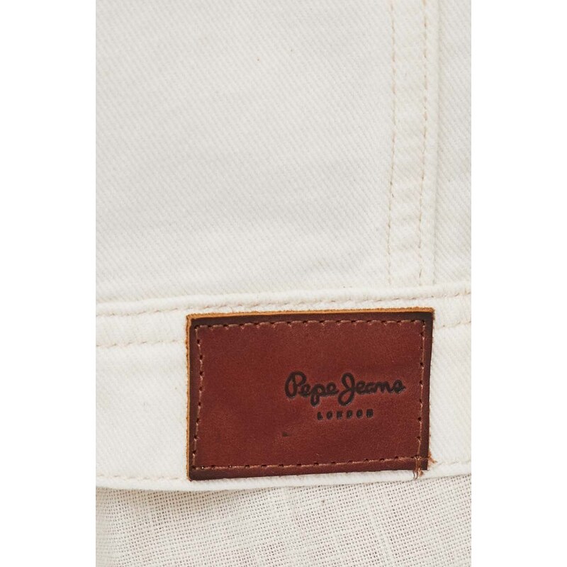 Džínová bunda Pepe Jeans dámská, béžová barva, přechodná
