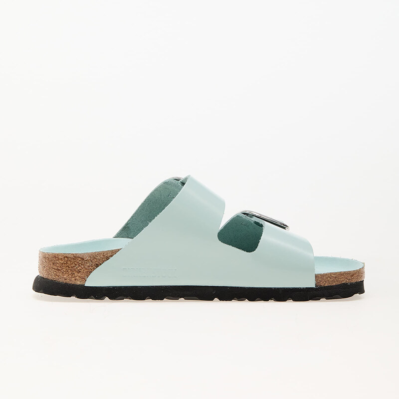 Dámské pantofle Birkenstock Arizona Big Buckle Natural Leather Patent High-Shine Surf Green