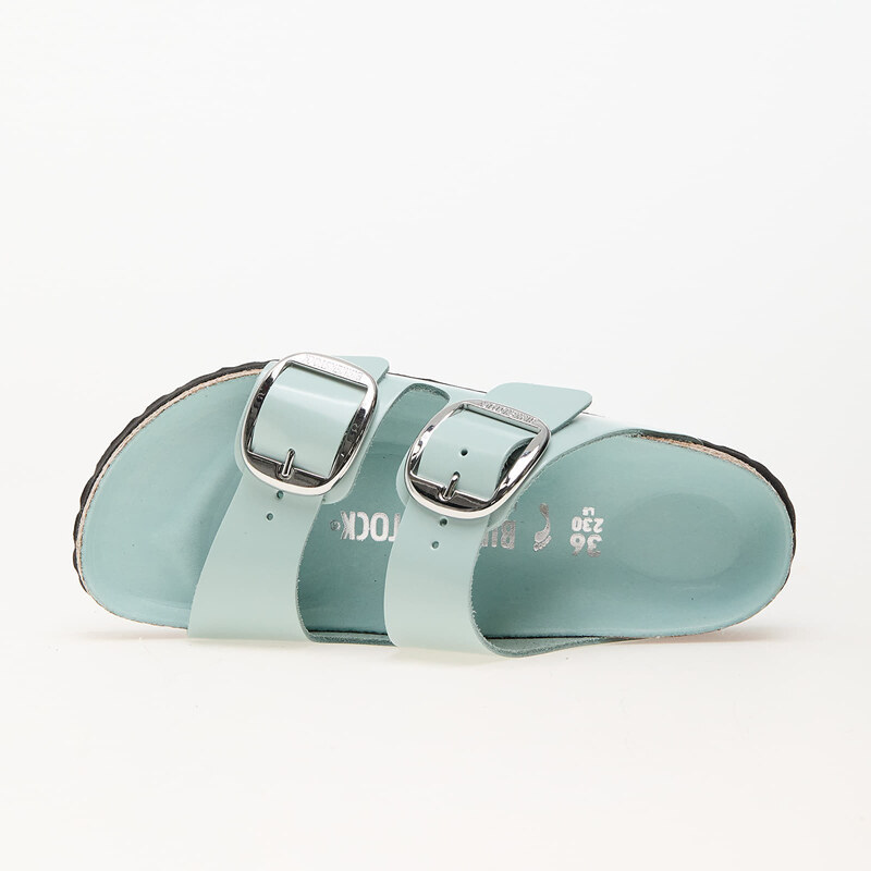 Dámské pantofle Birkenstock Arizona Big Buckle Natural Leather Patent High-Shine Surf Green