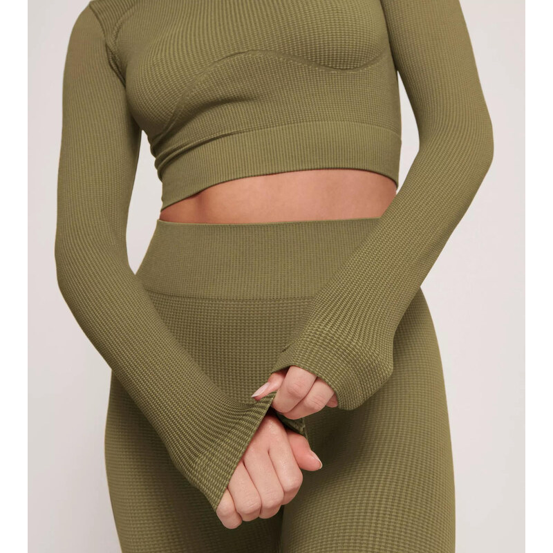 Dámský top EVER Infused CBD Crop top LS - GREEN - zelený 7309 - SLOGGI