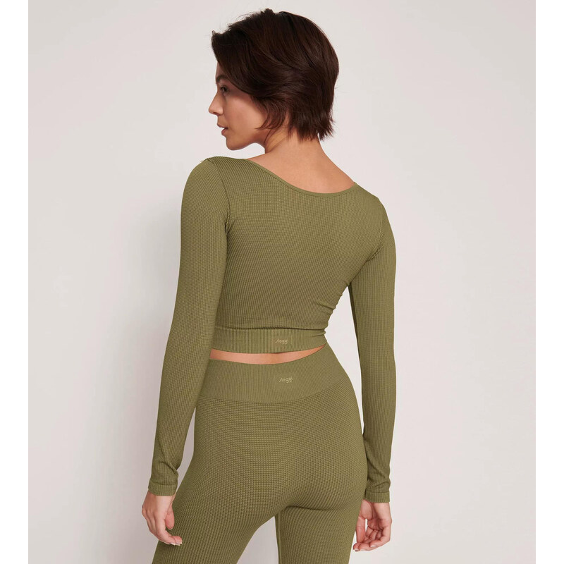 Dámský top EVER Infused CBD Crop top LS - GREEN - zelený 7309 - SLOGGI