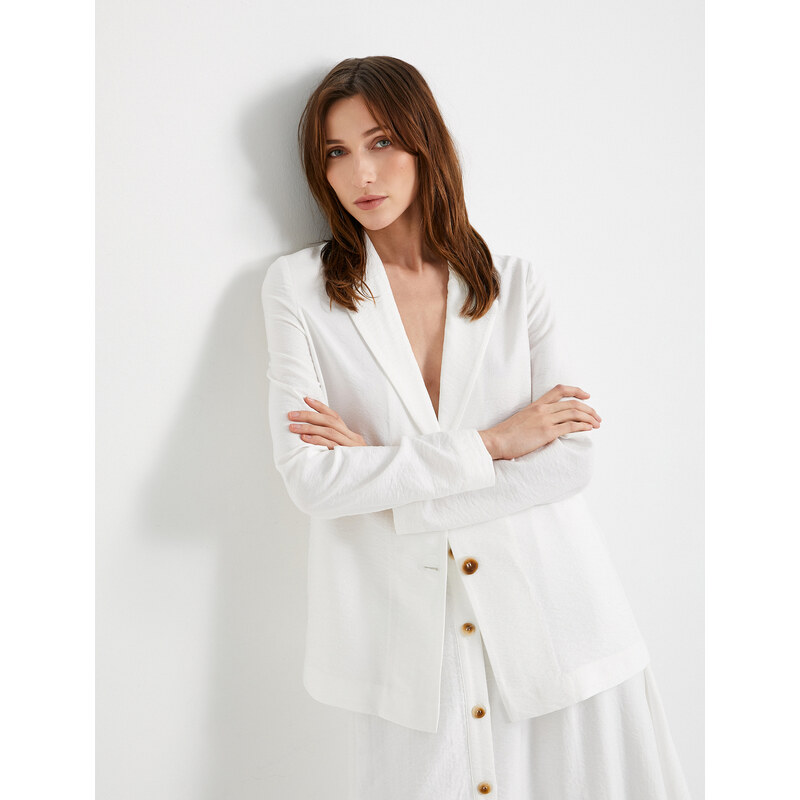 Koton Blazer Jacket Double Breasted Buttoned Viscose