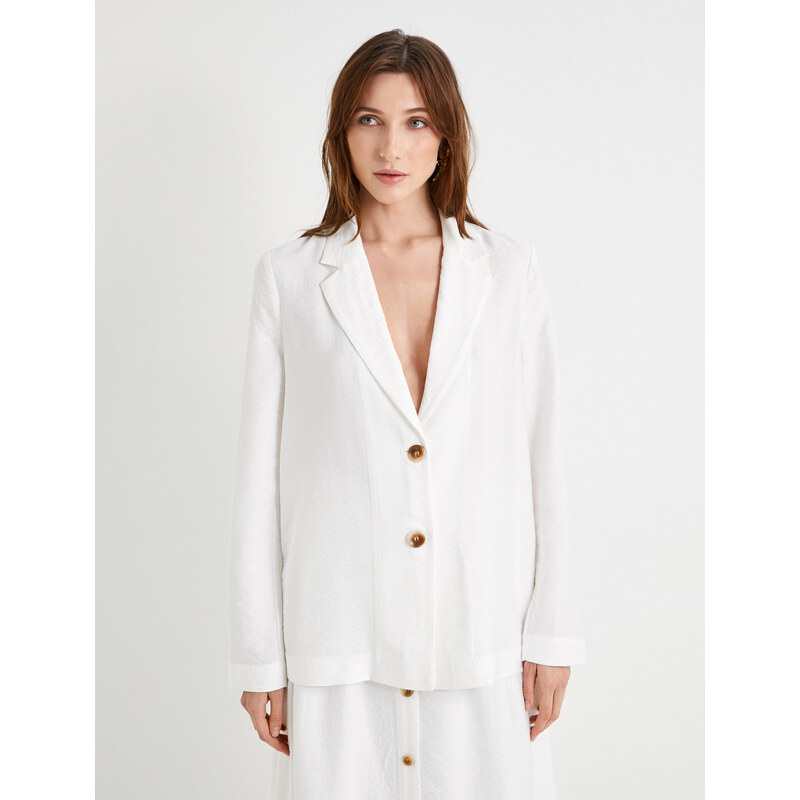 Koton Blazer Jacket Double Breasted Buttoned Viscose