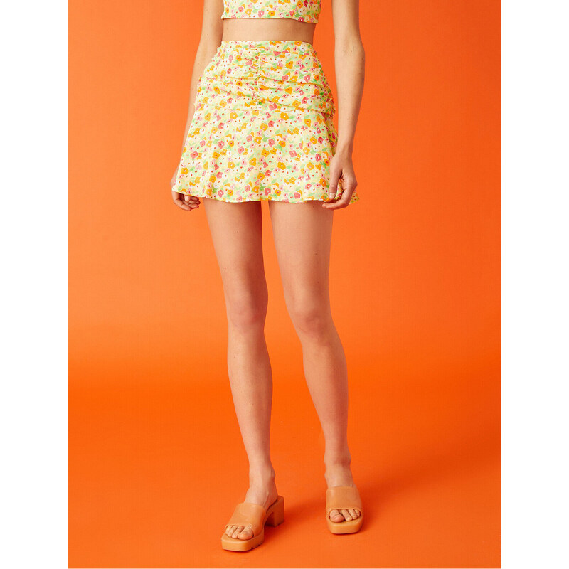 Koton Floral Pleated Skirt