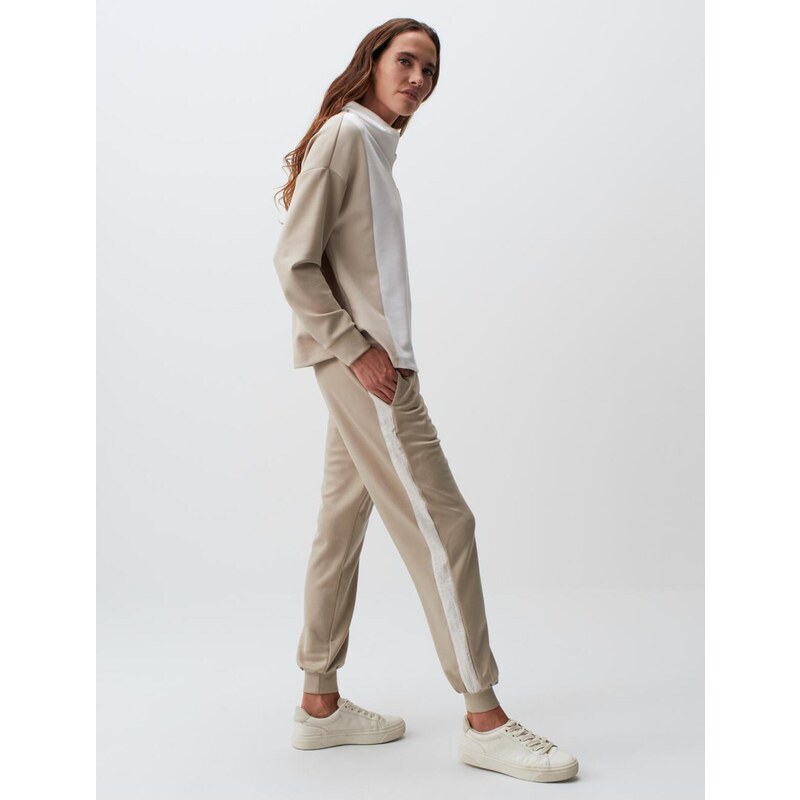 Jimmy Key Mink High Waist Elastic Cuff Casual Jogger Trousers