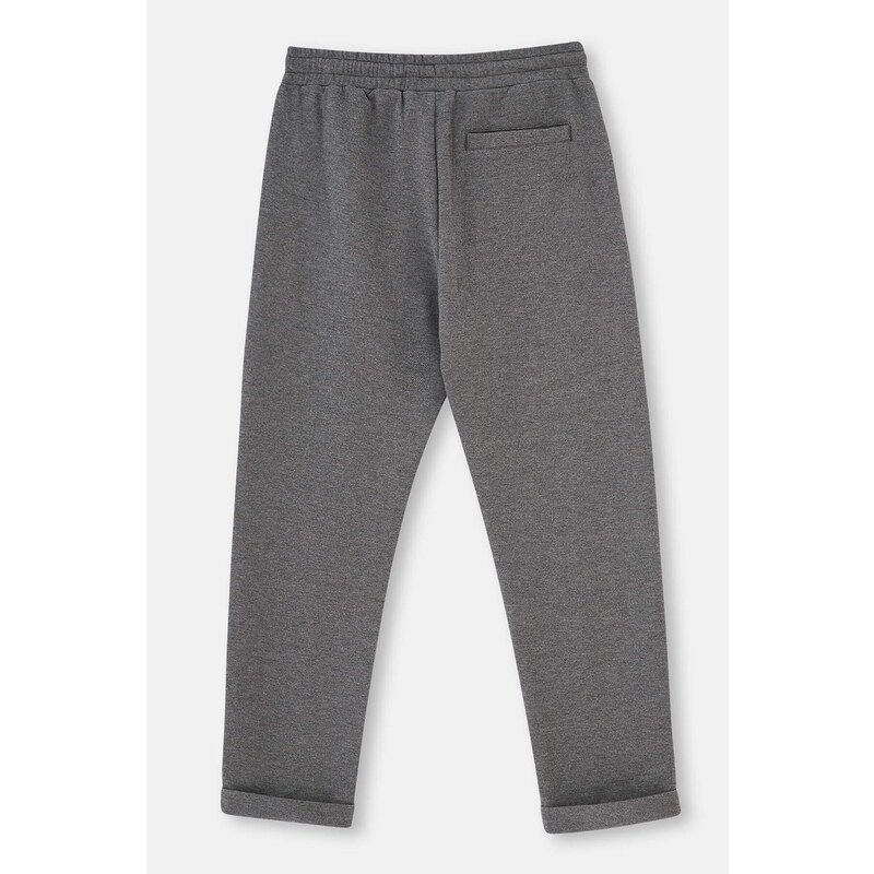 Dagi Anthracite Melange Ribbed Detail Sweatpants