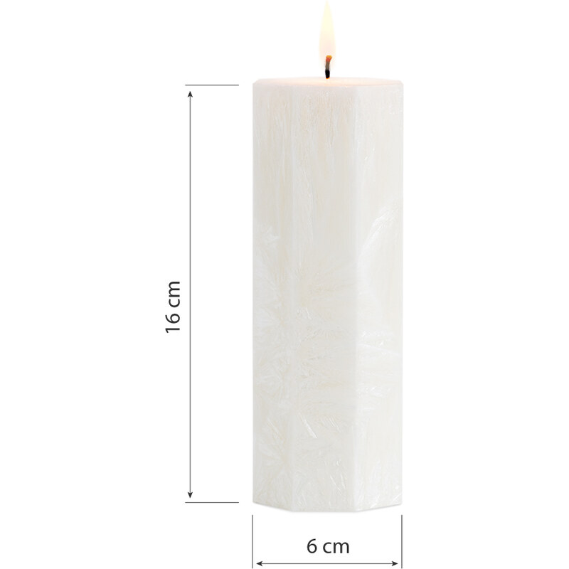 NaMora Osmistěnná svíčka z palmového vosku 6x16 cm