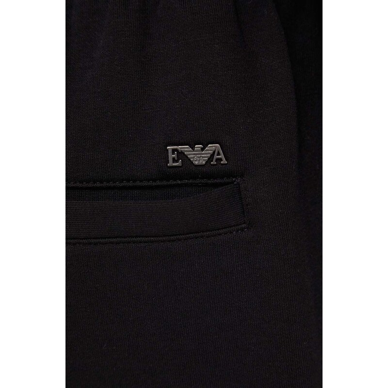 Kalhoty Emporio Armani pánské, černá barva, jednoduché, 3D1P75 1JHSZ