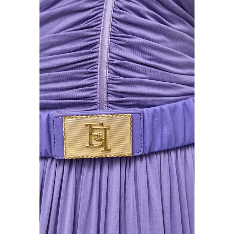 Šaty Elisabetta Franchi fialová barva, maxi, AB61642E2