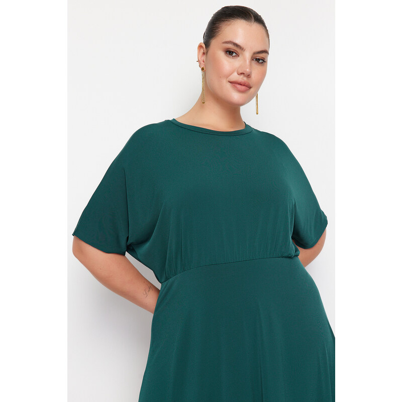 Trendyol Curve Emerald Green Midi Knitted Dress