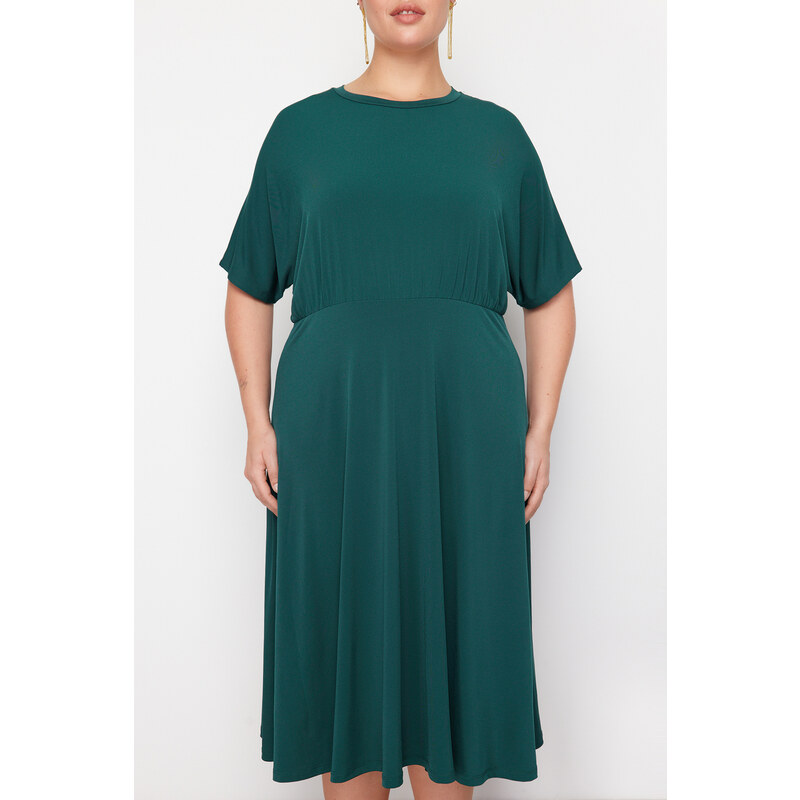 Trendyol Curve Emerald Green Midi Knitted Dress