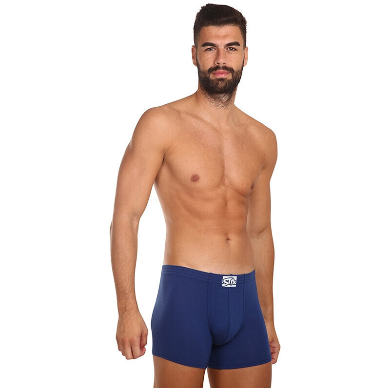 3PACK pánské boxerky Styx long klasická guma tmavě modré (3F0968)