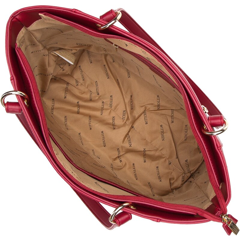 Dámská kabelka ekologické kůže s ozdobnými kolečky Wittchen, červená, ekologická kůže
