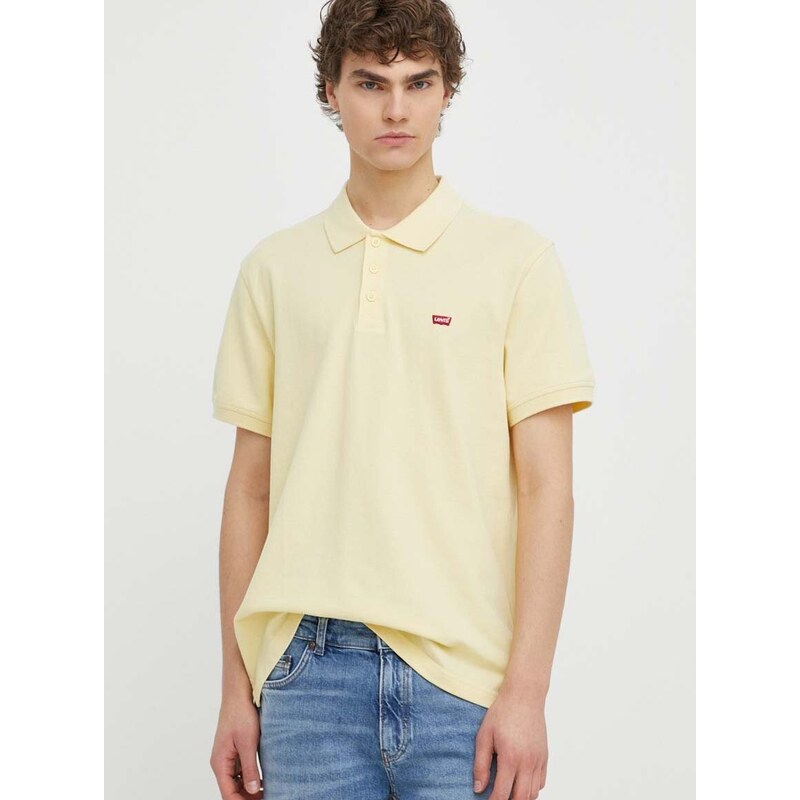 Bavlněné polo tričko Levi's žlutá barva