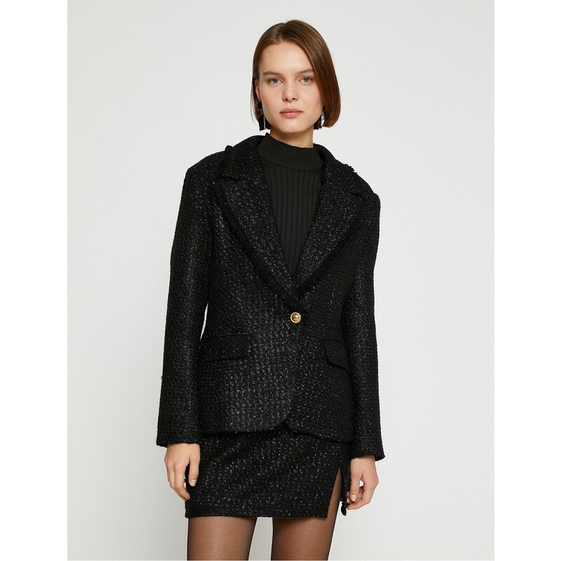 Koton Shimmering Tweed Jacket
