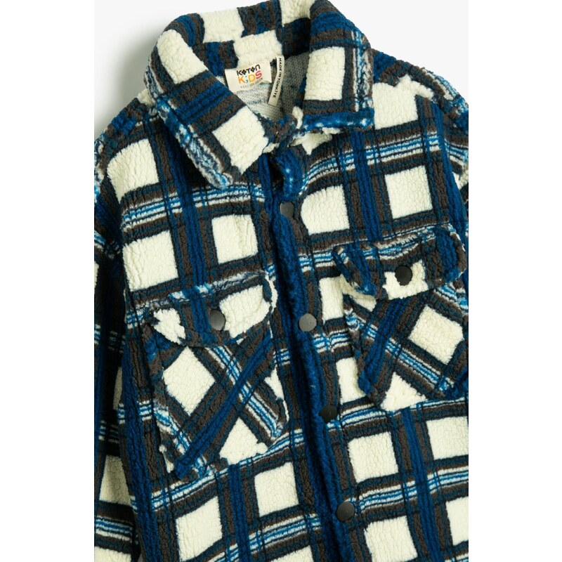 Koton Boy's Blue Plaid Jacket