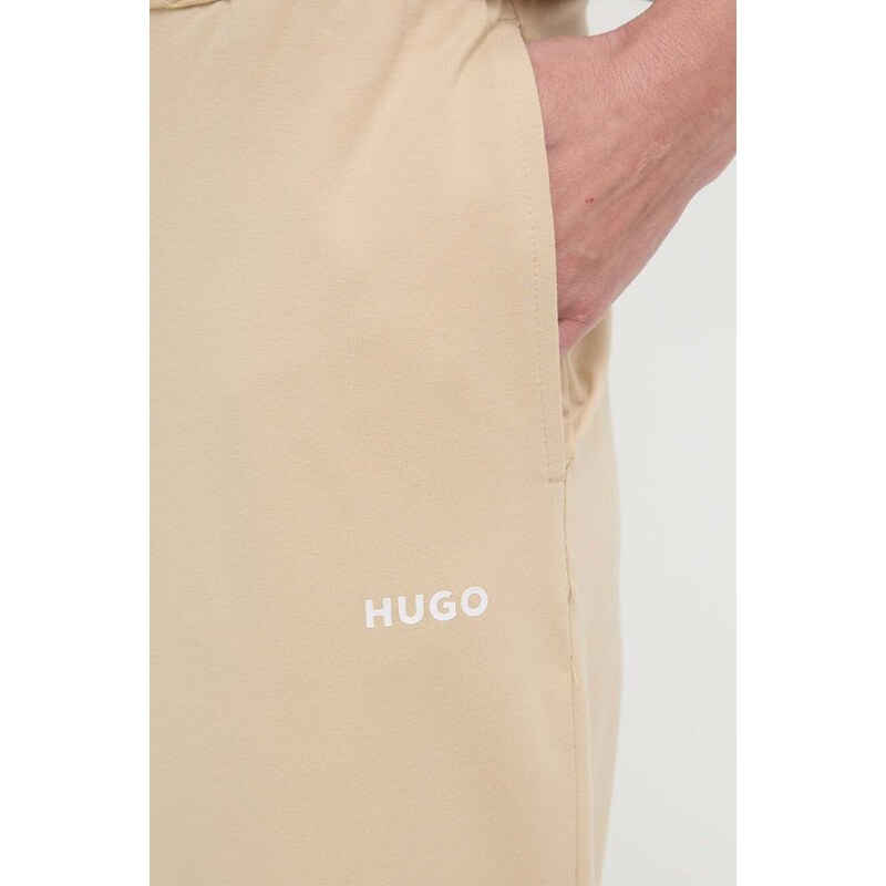 Kalhoty HUGO béžová barva