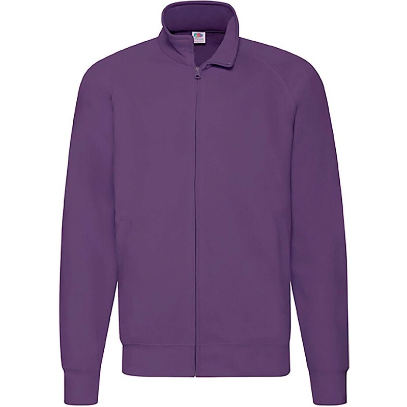 Mens Purple Lightweight Sweat Jacket Fruit of the Loom