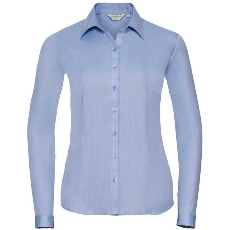 Womens Long Sleeve Shirt, Herringbone Shirt Russell