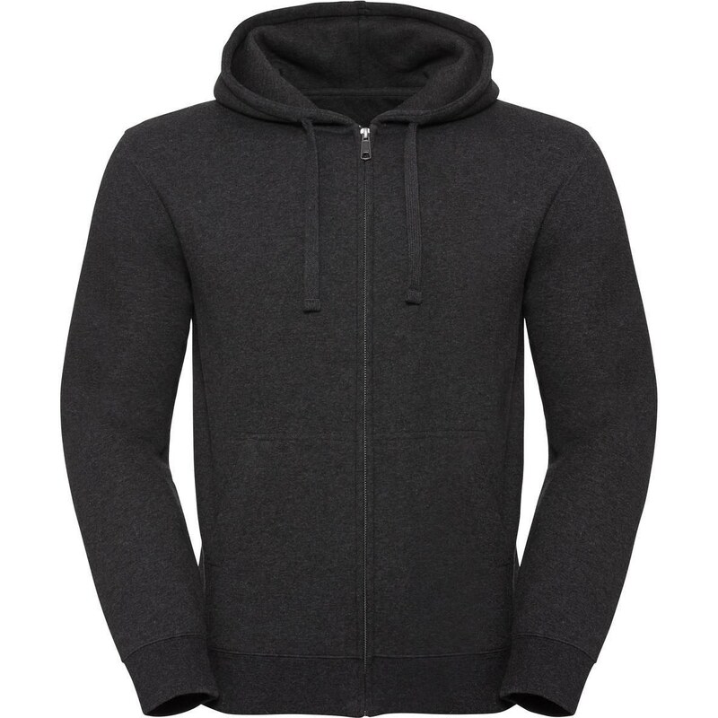 Mens Authentic Melange Zipped Hooded Sweat Russell