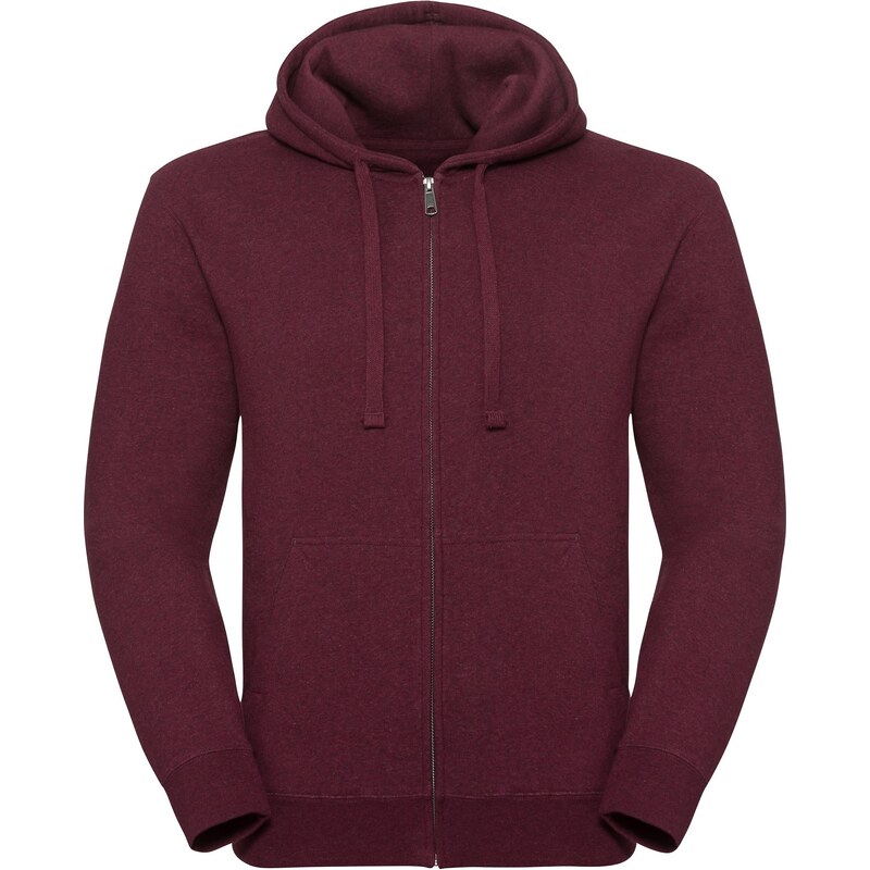 Mens Authentic Melange Zipped Hooded Sweat Russell