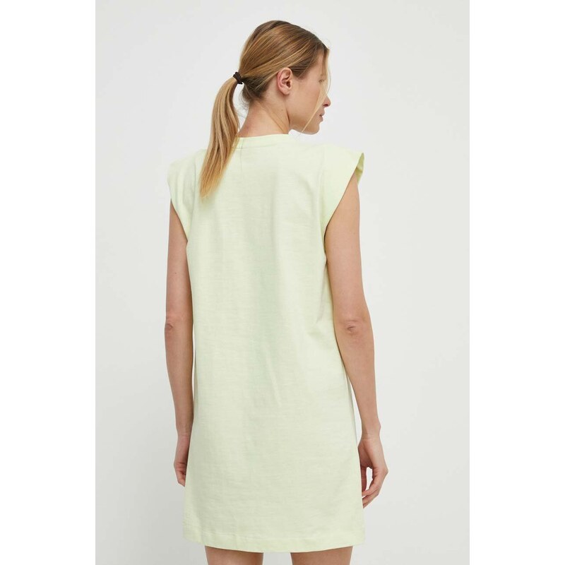 Bavlněné šaty Guess ATHENA zelená barva, mini, oversize, V4GK05 KC641