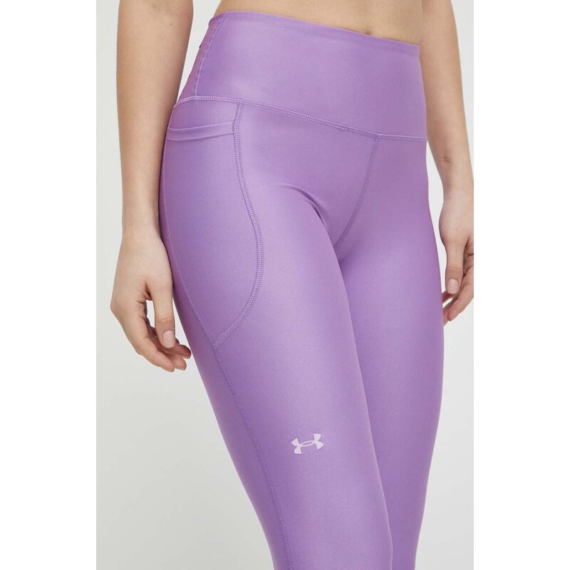 Tréninkové legíny Under Armour fialová barva, hladké, 1365336