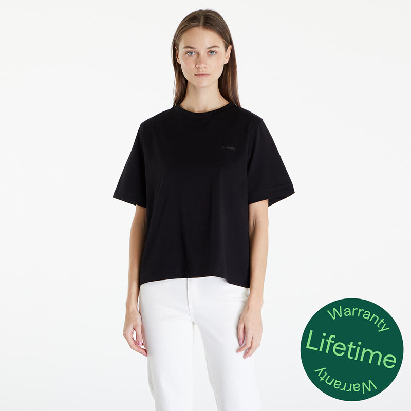 Tričko Queens Womens Essential T-Shirt With Tonal Print Black S