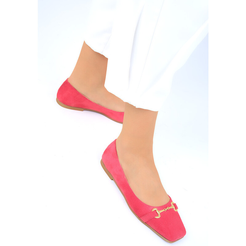 Soho Women's Fuchsia Suede Flats 19001