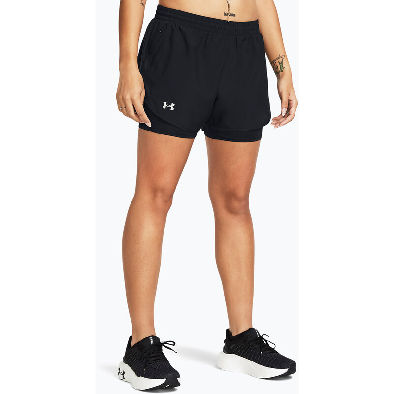 Dámské běžecké šortky Under Armour Fly By 2v1 black/black
