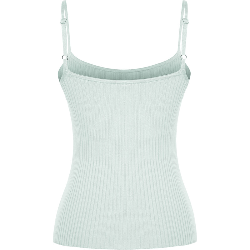 Trendyol Mint Ribbed Knitted Basic Knitwear Blouse