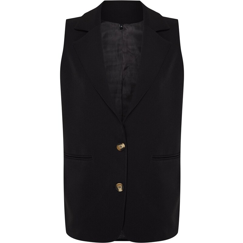 Trendyol Black Finike Plain Woven Vest