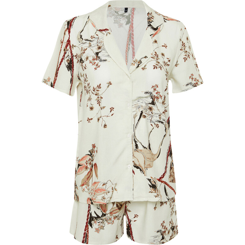 Trendyol Multicolored Floral Viscose Woven Pajamas Set