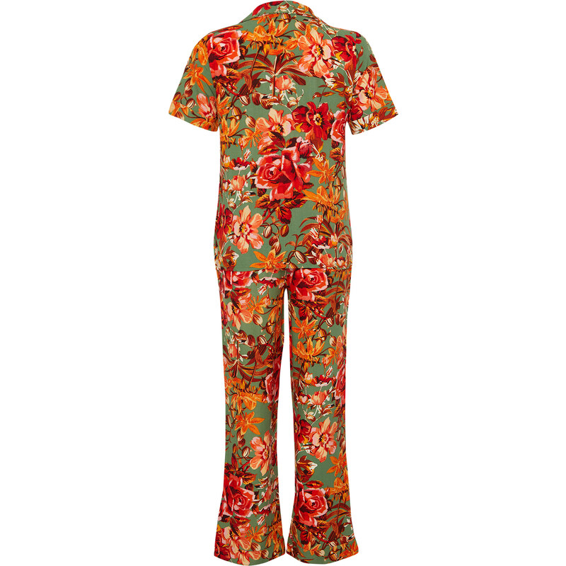 Trendyol Multi Color Floral Viscose Woven Pajamas Set