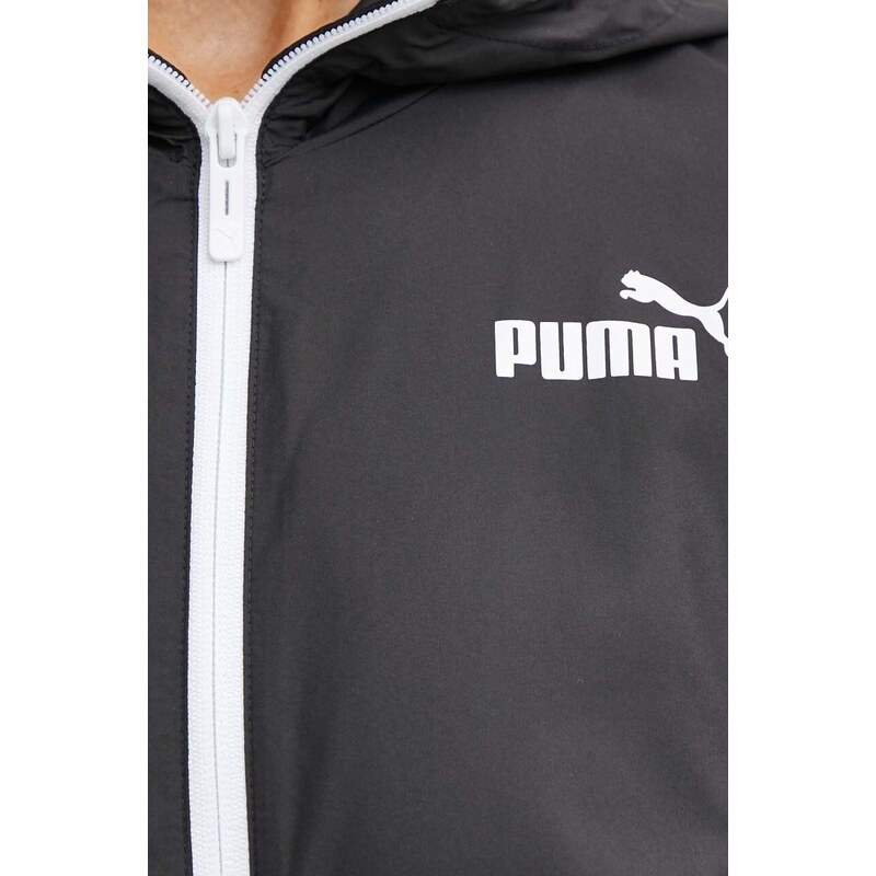 Větrovka Puma Essentials Solid černá barva, přechodná, 847494