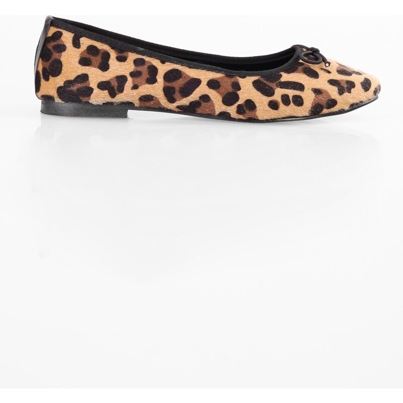 Shoeberry Women's Baily Leopard Patterned Bow Daily Flats
