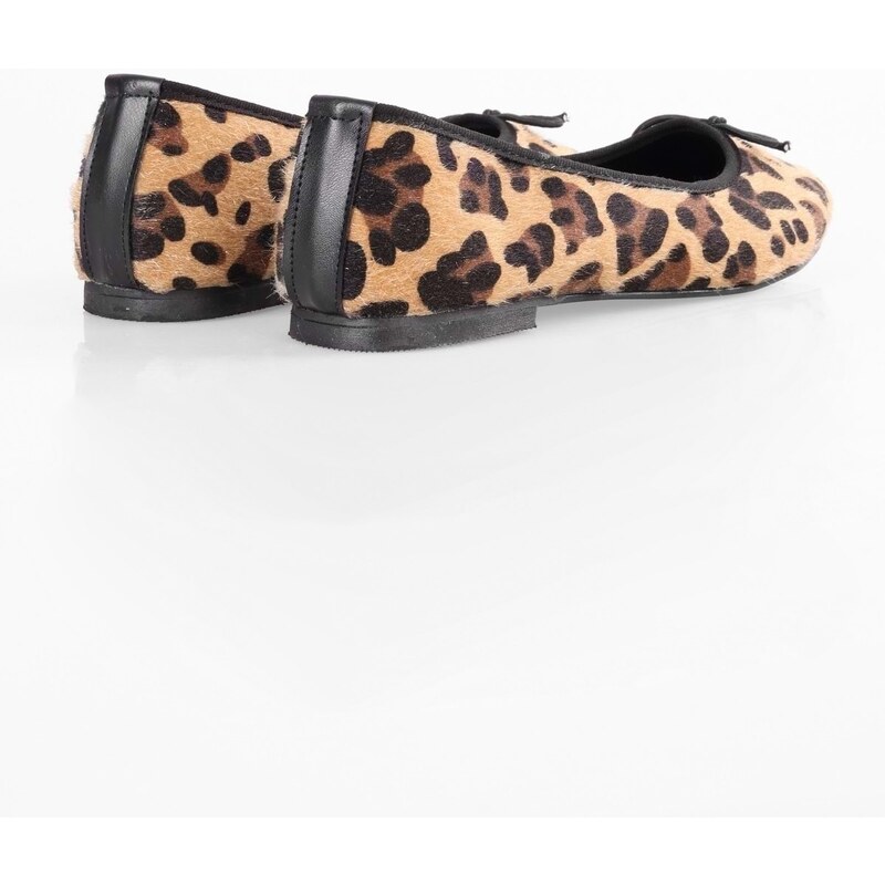 Shoeberry Women's Baily Leopard Patterned Bow Daily Flats