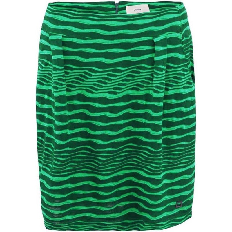 Zelená úpletová sukně s plastickým vzorem Skunkfunk Kyla