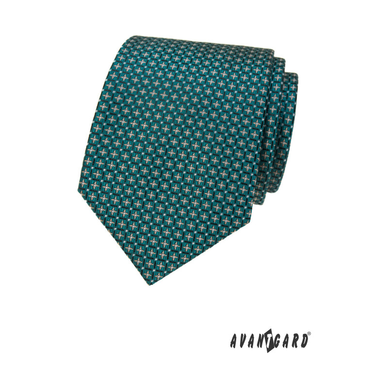 Vzorovaná kravata v odstínu tyrkysové Avantgard 561-81437