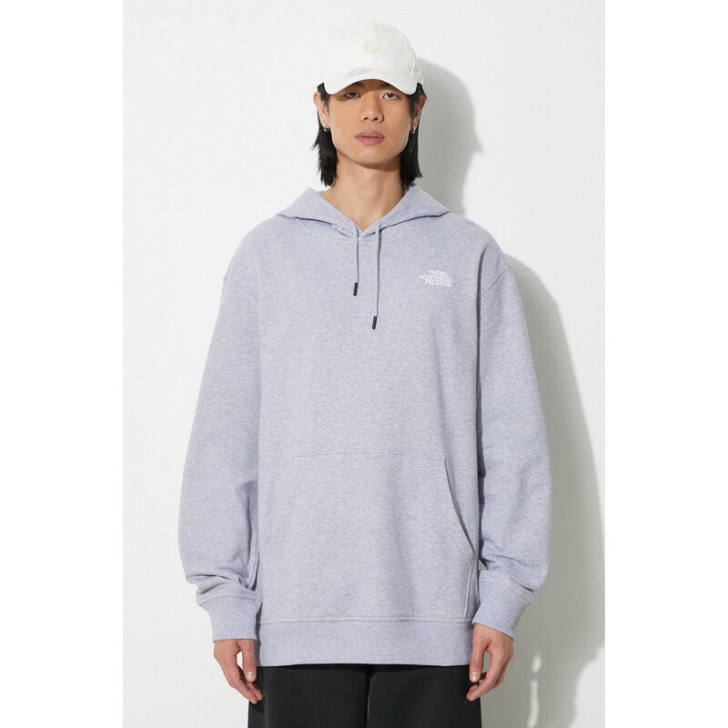 Mikina The North Face M Essential Hoodie pánská, šedá barva, s kapucí, melanžová, NF0A7ZJ9DYX1