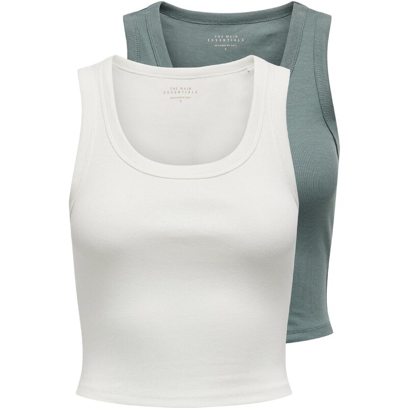 ONLY Top ONLEasy khaki / bílá 92366438