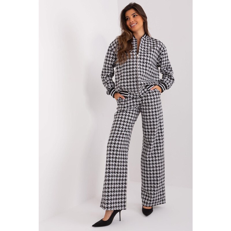 MladaModa Elegantní souprava mikiny a kalhot model 63173 černá+světlá 90997099