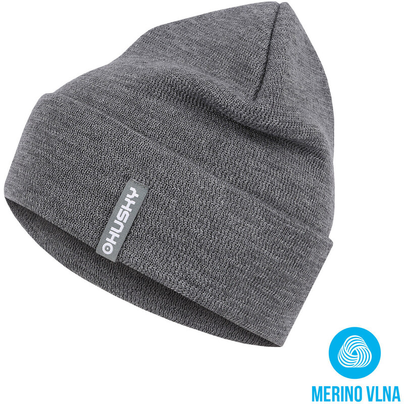 Pánská merino čepice HUSKY Merhat 1 lt. grey melange