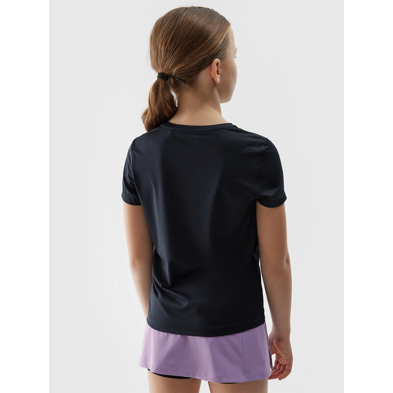 Dívčí sportovní rychleschnoucí tričko 4F - černé