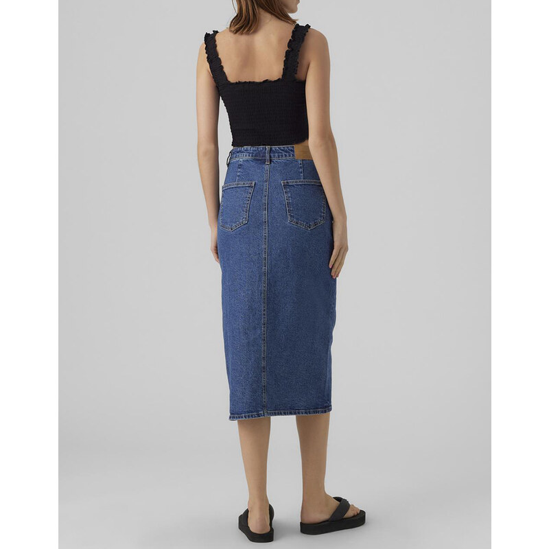 VERO MODA VMVERI HR CALF DENIM SKIRT GA MIX NOOS